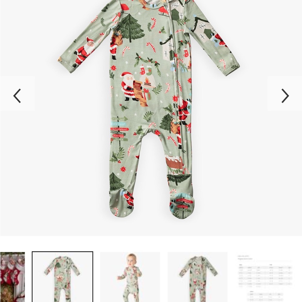 Pottery Barn Green Holiday Print Kids Pajamas